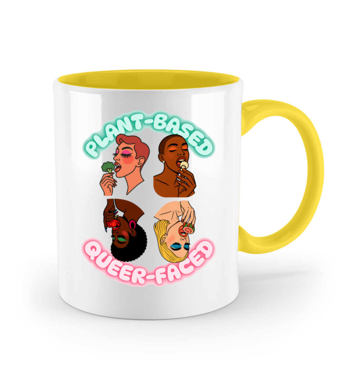 Spectra Yellow Two-coloured Mug – Plant-based, Queer-faced - Vegayn