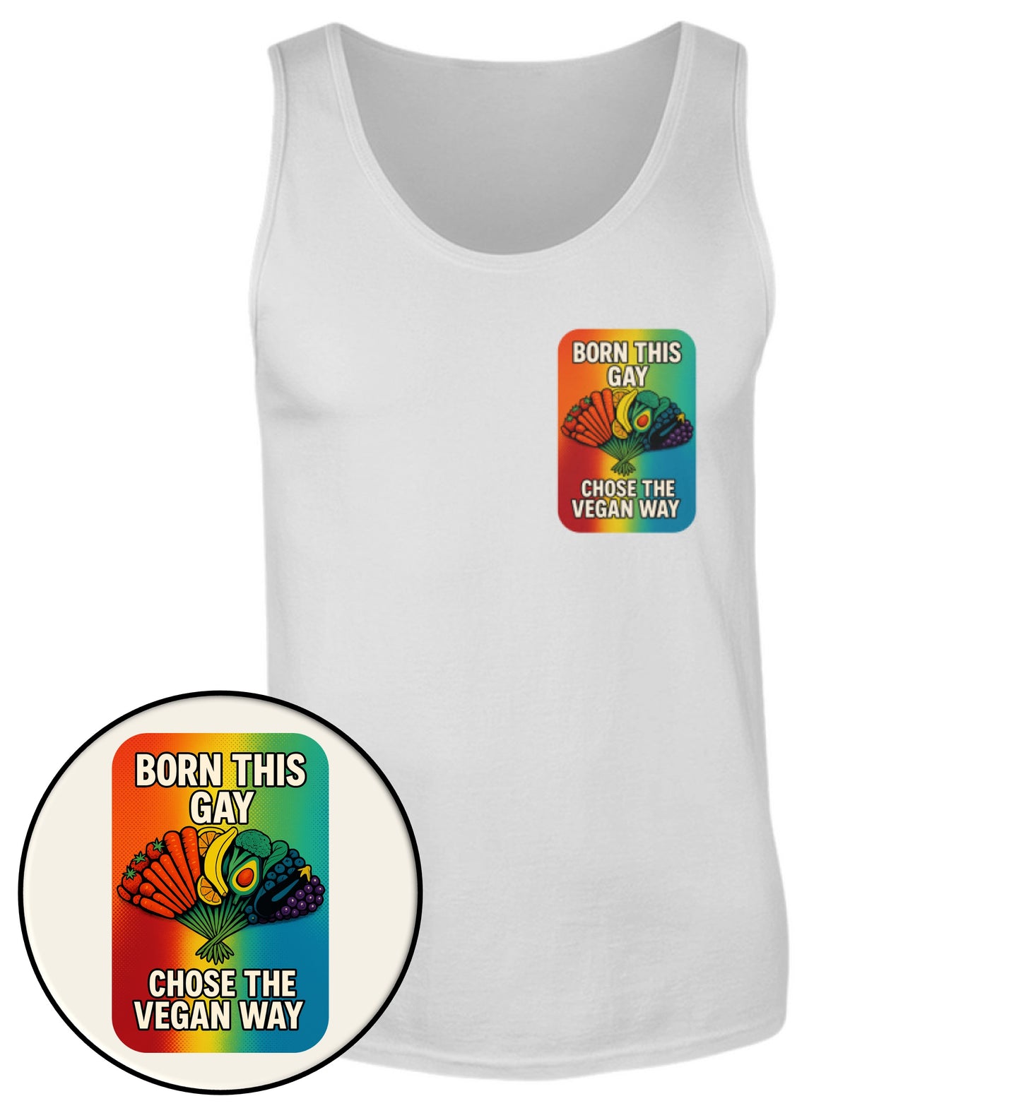 Sport Grey Tank Top – Born this gay. Chose the vegan way. - Vegayn