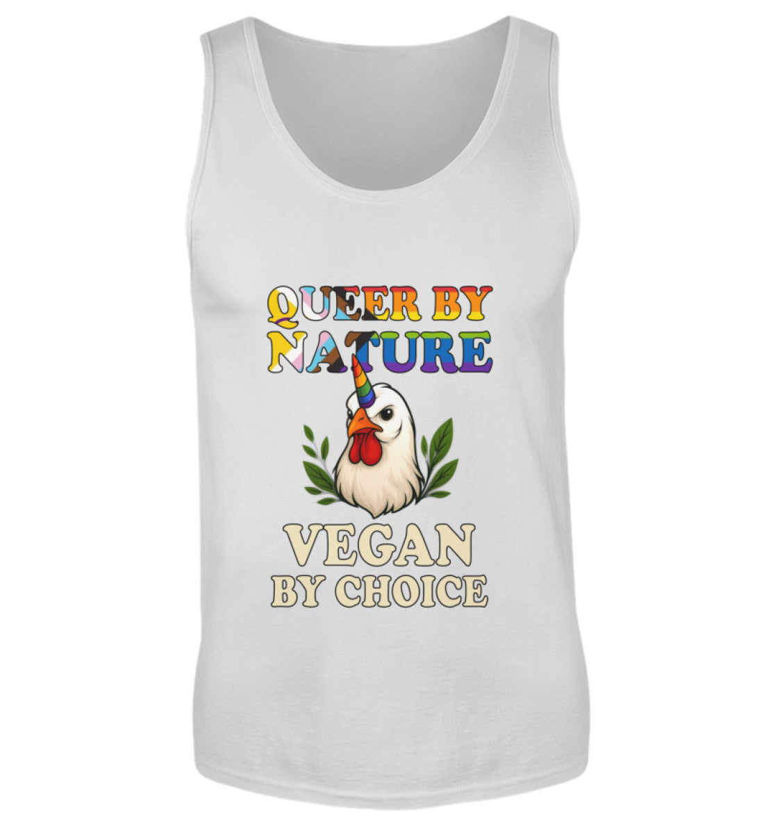 Sport Grey Tank Top Chicken Unicorn – Queer by nature, Vegan by choice - Vegayn