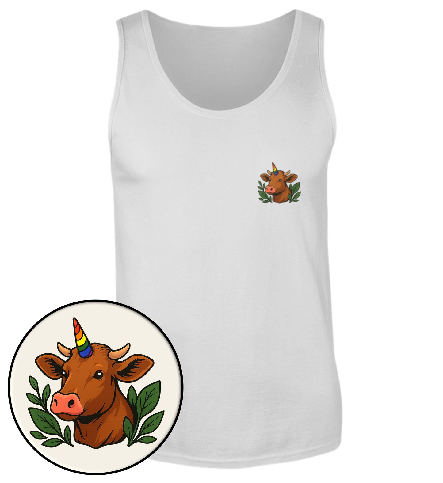 Sport Grey Tank Top – Cow Queercorn - Vegayn