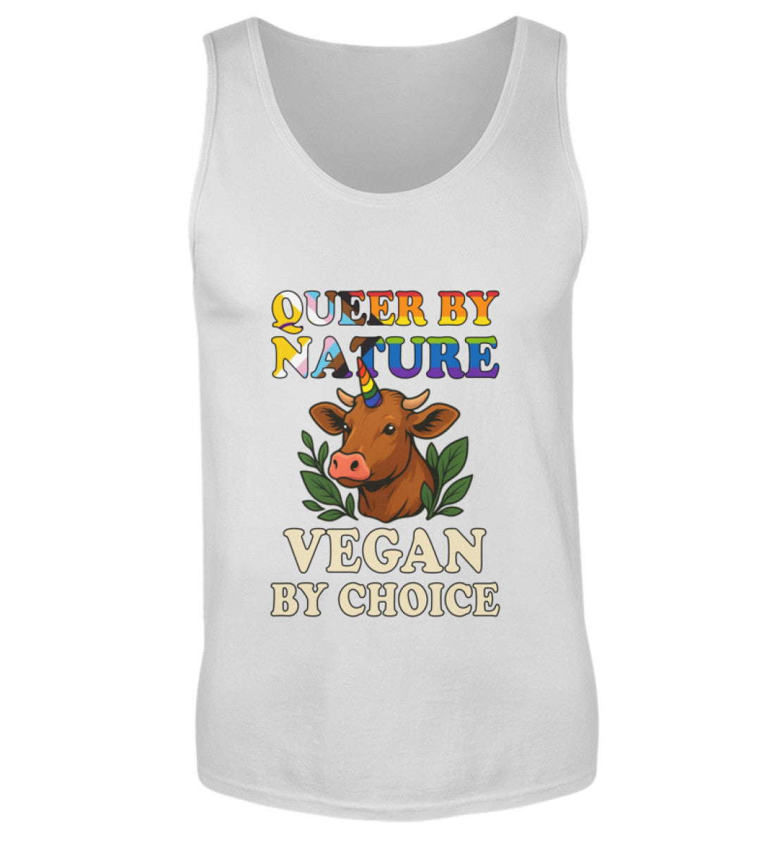 Sport Grey Tank Top Cow Unicorn – Queer by nature, Vegan by choice - Vegayn