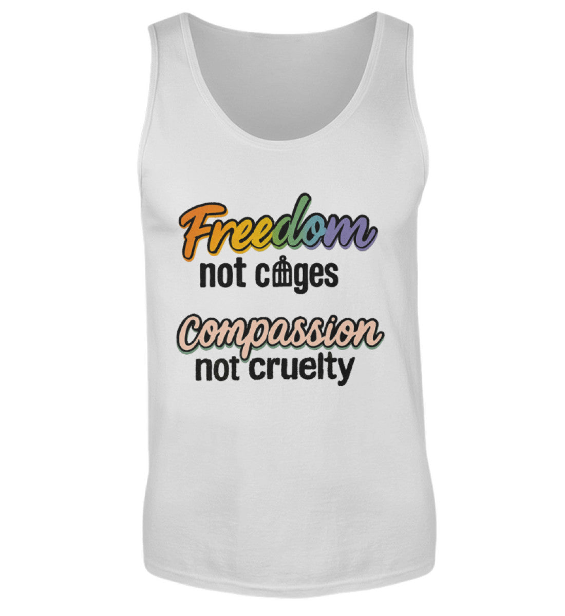 Sport Grey Tank Top – Freedom, not cages – Compassion, not cruelty - Vegayn