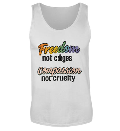 Sport Grey Tank Top – Freedom, not cages – Compassion, not cruelty - Vegayn