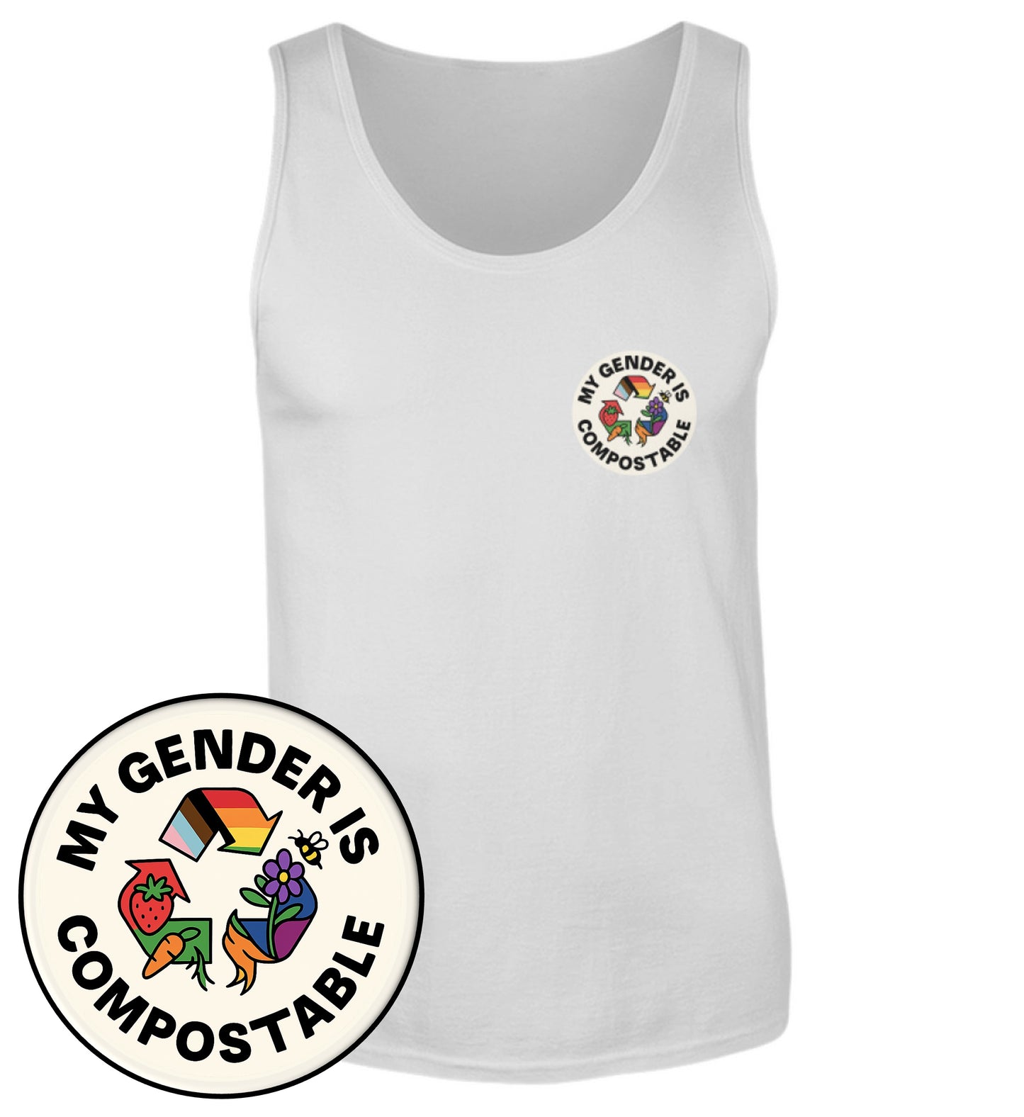 Sport Grey Tank Top – My gender is compostable - Vegayn