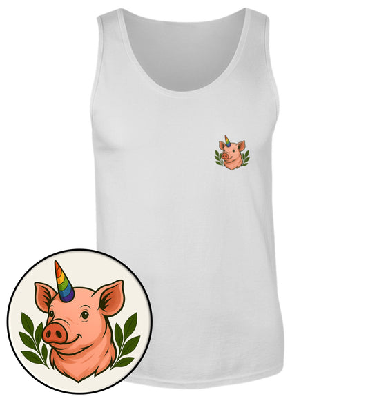 Sport Grey Tank Top – Pig Queercorn - Vegayn
