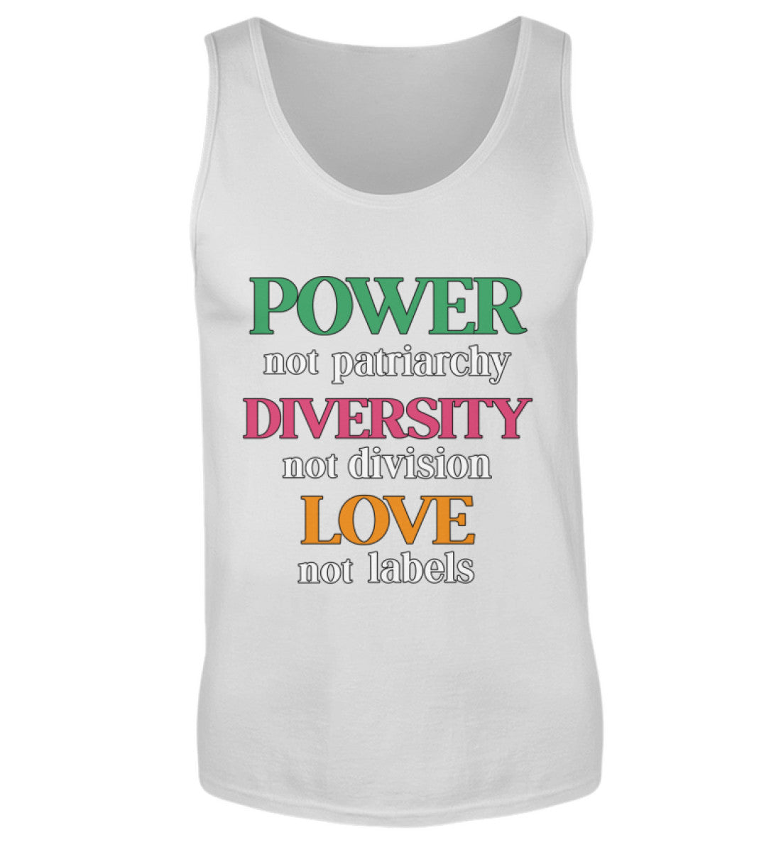Sport Grey Tank Top – Power, not patriarchy – Diversity, not division – Love, not labels - Vegayn