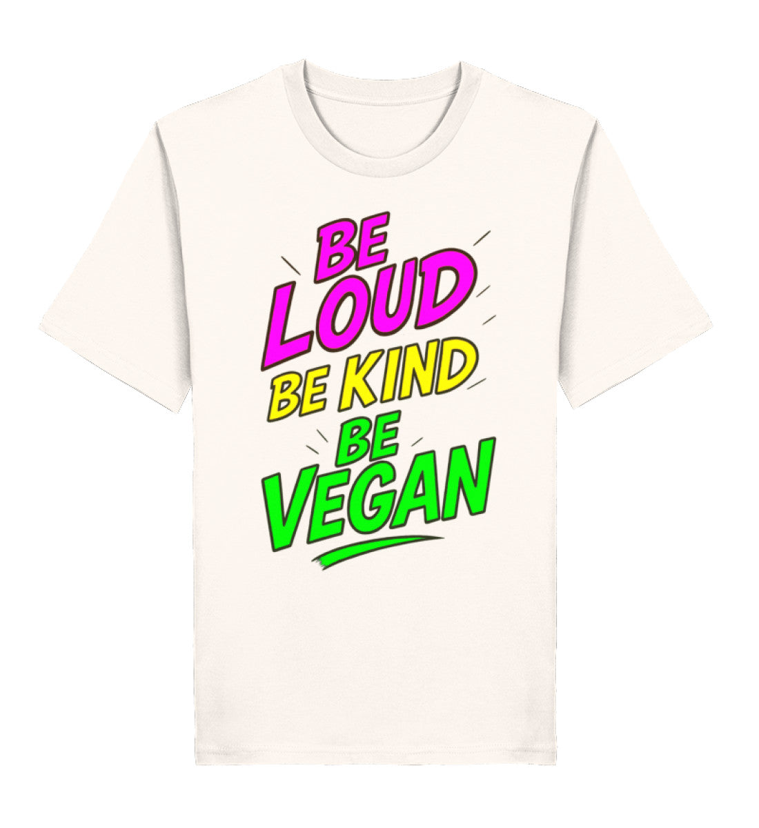 Vintage White Classic T-Shirt – Be loud, be kind, be vegan - Vegayn