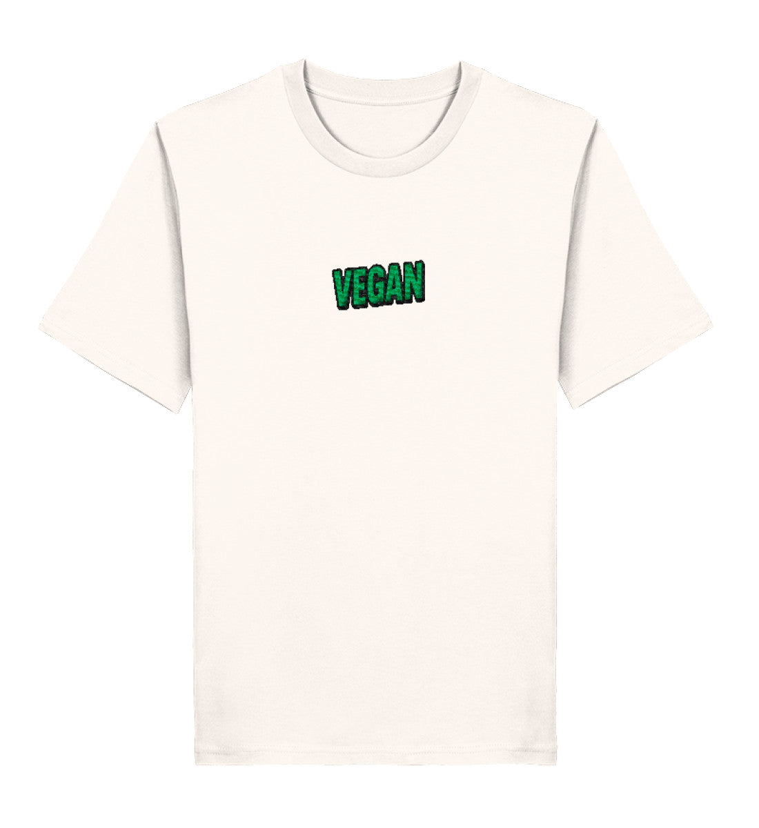 Vintage White Classic T-Shirt Embroidery – Vegan - Vegayn