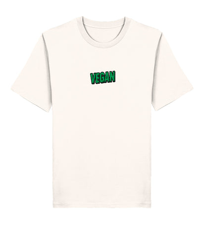 Vintage White Classic T-Shirt Embroidery – Vegan - Vegayn