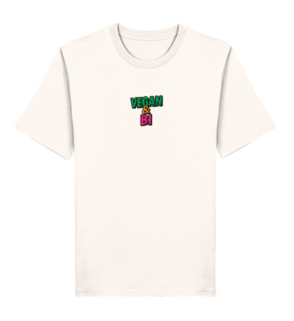 Vintage White Classic T-Shirt Embroidery – Vegan & Bi - Vegayn