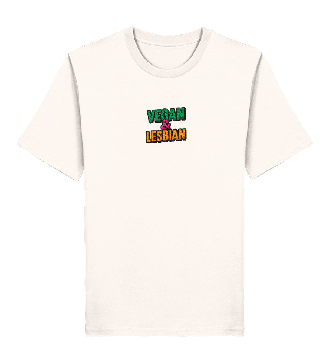 Vintage White Classic T-Shirt Embroidery – Vegan & Lesbian - Vegayn