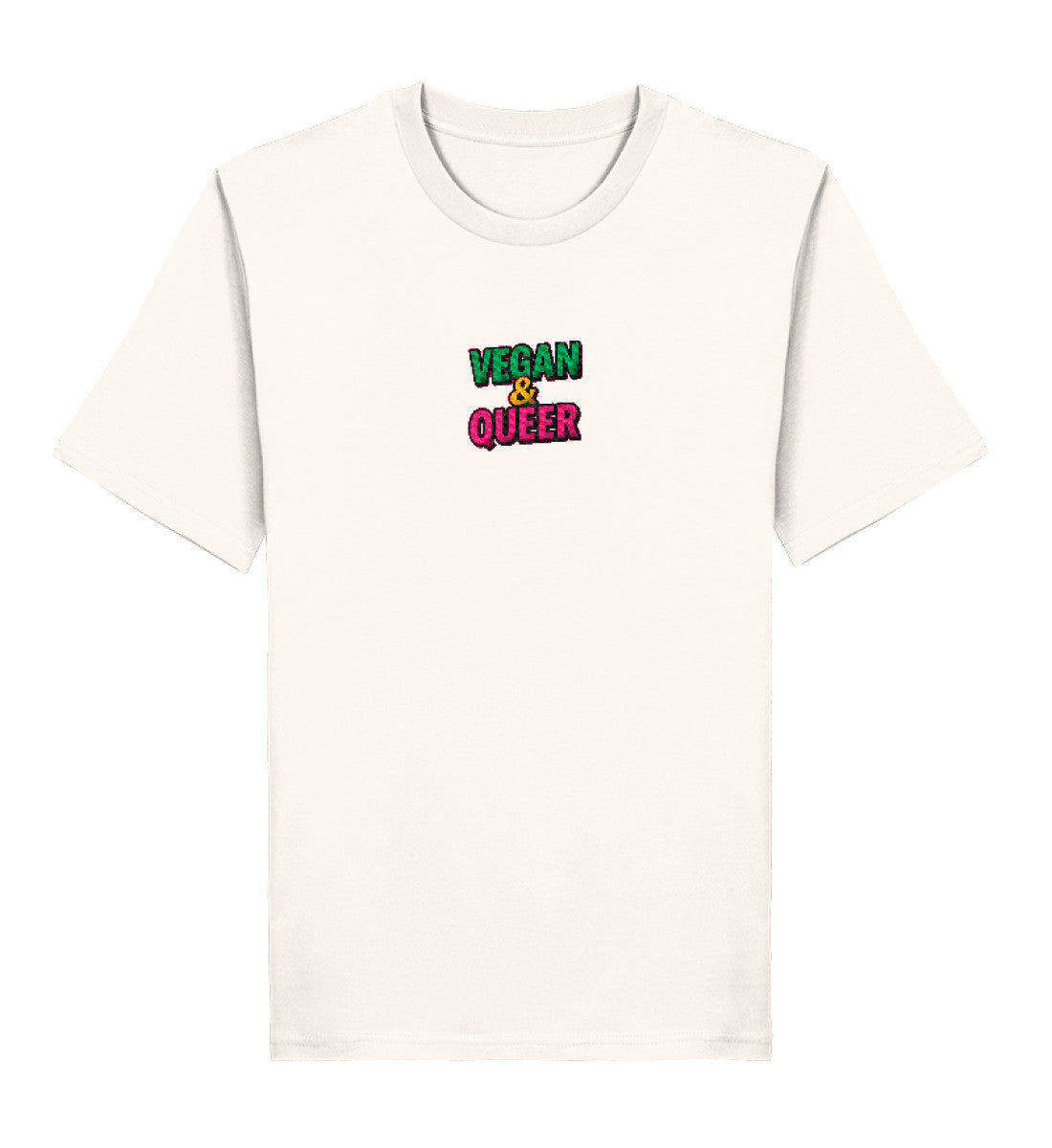 Vintage White Classic T-Shirt Embroidery – Vegan & Queer - Vegayn