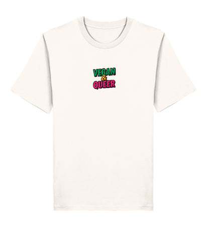 Vintage White Classic T-Shirt Embroidery – Vegan & Queer - Vegayn