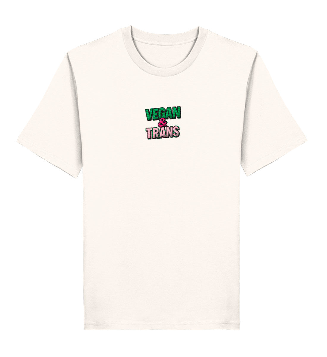 Vintage White Classic T-Shirt Embroidery – Vegan & Trans - Vegayn