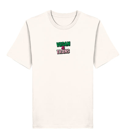 Vintage White Classic T-Shirt Embroidery – Vegan & Trans - Vegayn