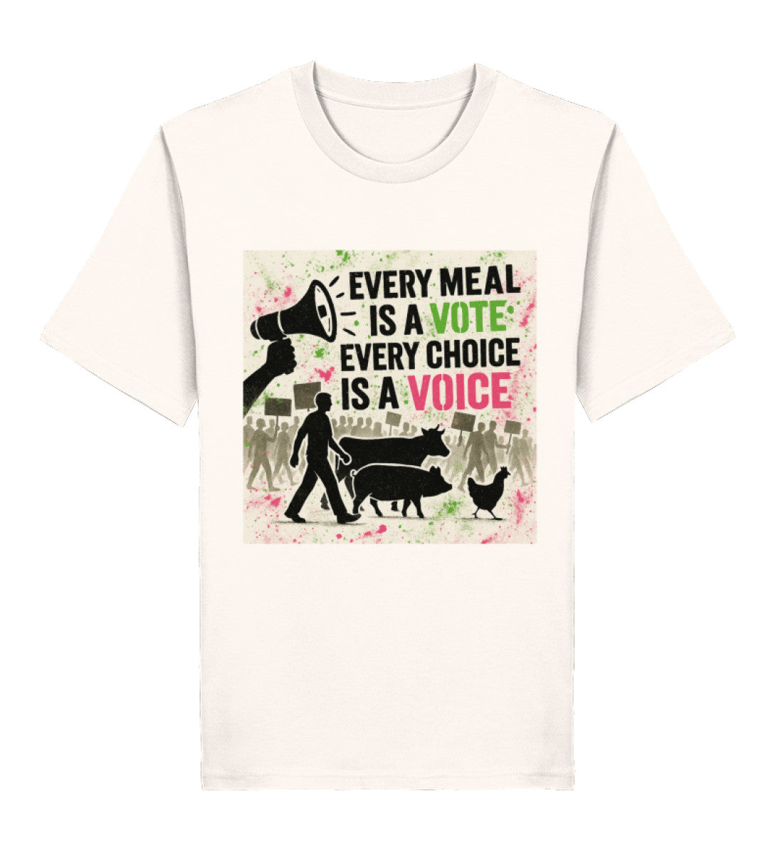 Vintage White Classic T-Shirt – Every meal is a vote. Every choice is a voice. - Vegayn