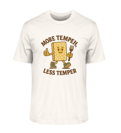 Vintage White Classic T-Shirt – More tempeh, less temper - Vegayn