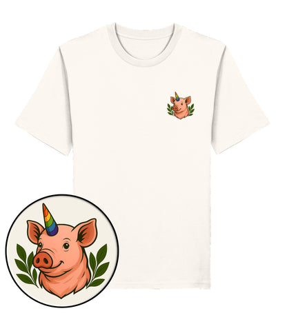 Vintage White Classic T-Shirt– Pig Queercorn - Vegayn