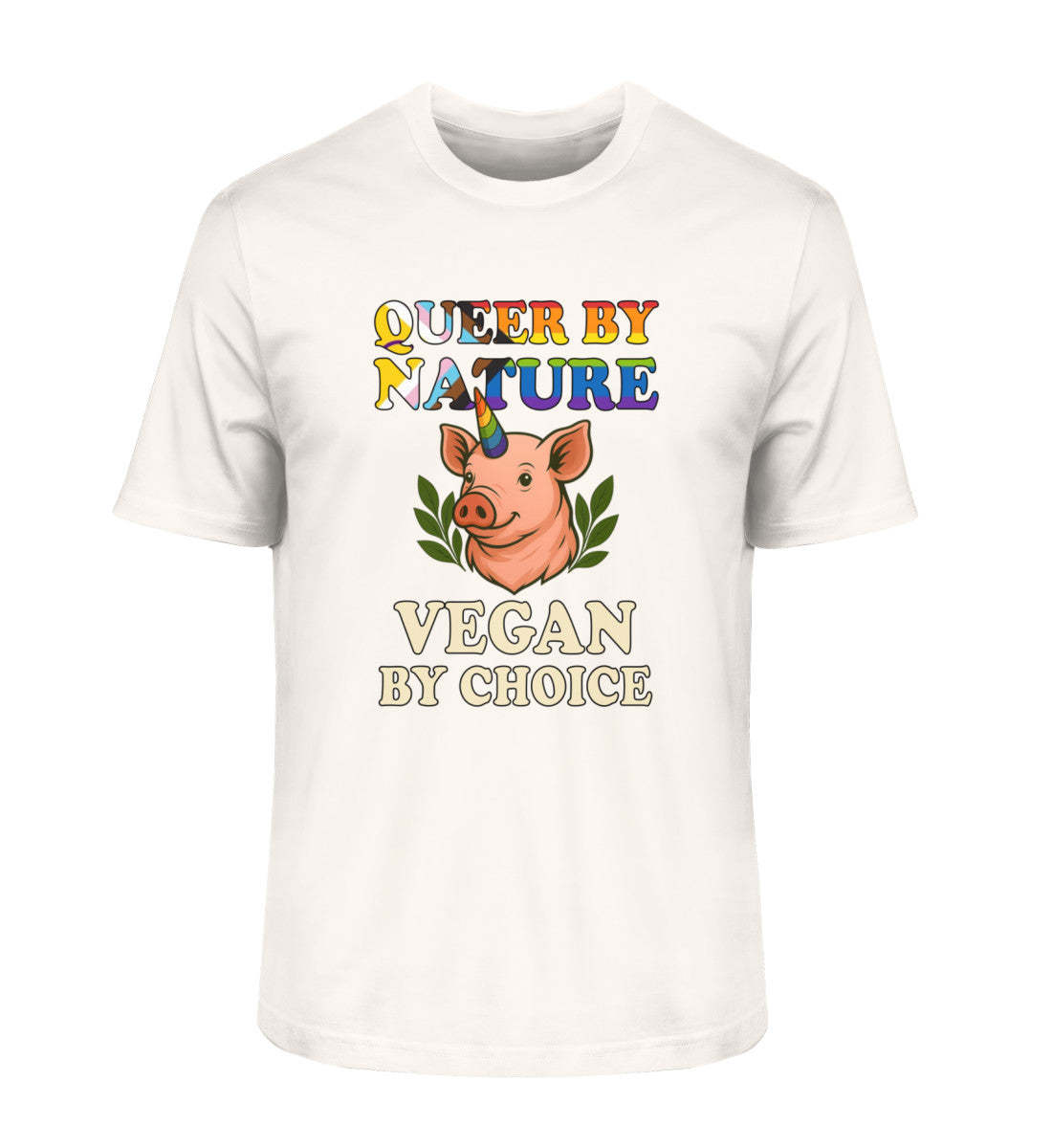 Vintage White Classic T-Shirt Pig Unicorn – Queer by nature, Vegan by choice - Vegayn