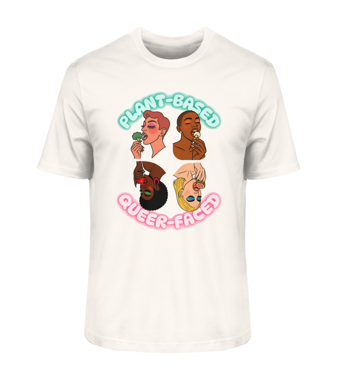 Vintage White Classic T-Shirt – Plant-based, Queer-faced - Vegayn