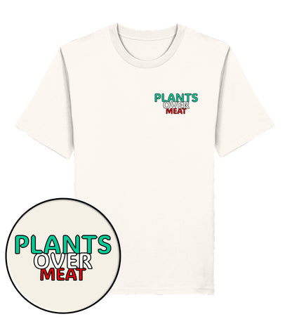 Vintage White Classic T-Shirt – Plants over meat - Vegayn