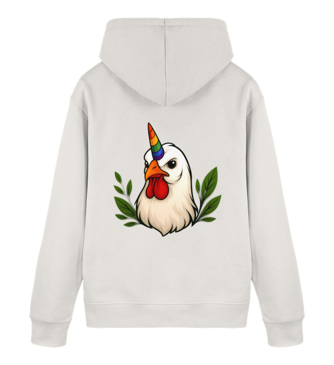 Vintage White Hoodie – Chicken Queercorn - Vegayn