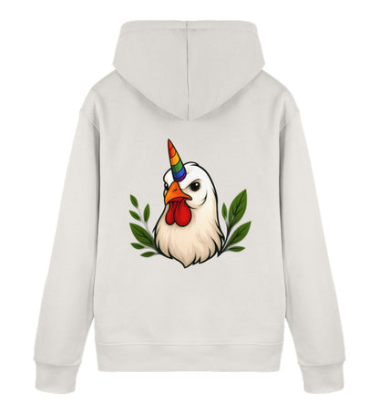 Vintage White Hoodie – Chicken Queercorn - Vegayn