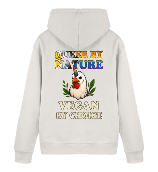 Vintage White Hoodie Chicken Queercorn – Queer by nature, Vegan by choice - Vegayn