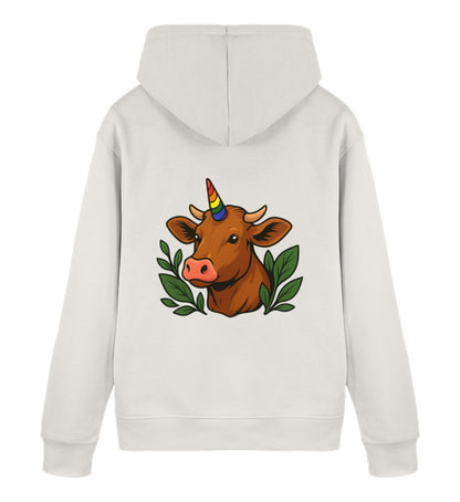 Vintage White Hoodie – Cow Queercorn - Vegayn