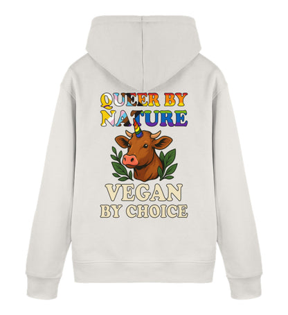 Vintage White Hoodie Cow Queercorn – Queer by nature, Vegan by choice - Vegayn