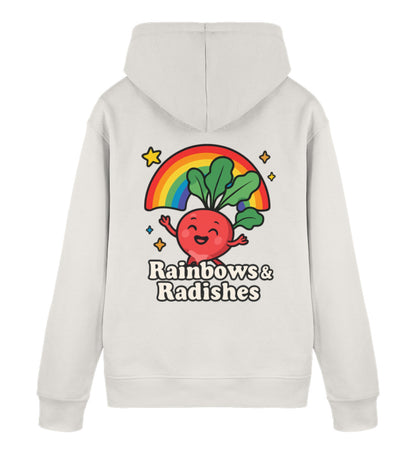 Vintage White Hoodie – Rainbows & Radishes - Vegayn