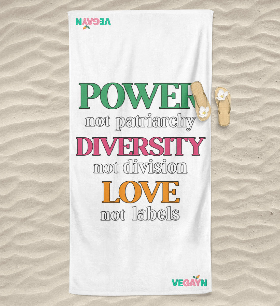 White Beach Towel – Power, not patriarchy... - Vegayn