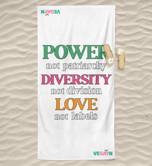White Beach Towel – Power, not patriarchy... - Vegayn