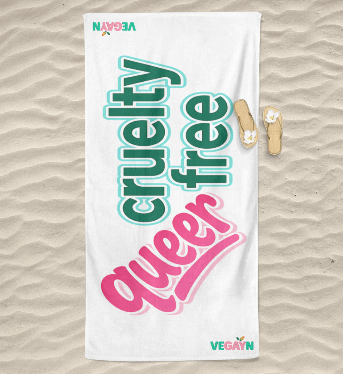 White Beach Towel – Queer & cruelty-free - Vegayn
