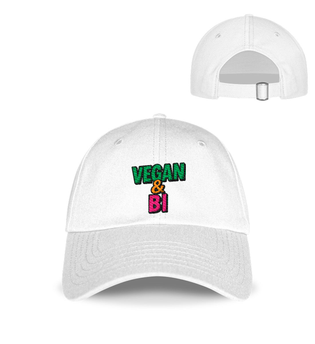 White Cap Embroidery – Vegan & Bi - Vegayn