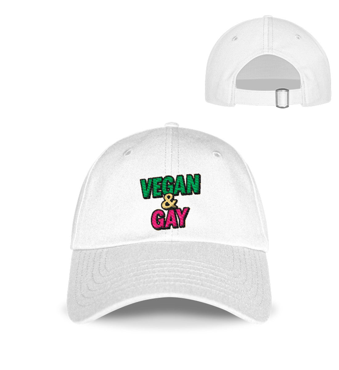 White Cap Embroidery – Vegan & Gay - Vegayn