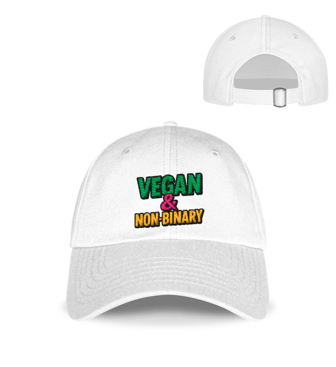 White Cap Embroidery – Vegan & Non-Binary - Vegayn