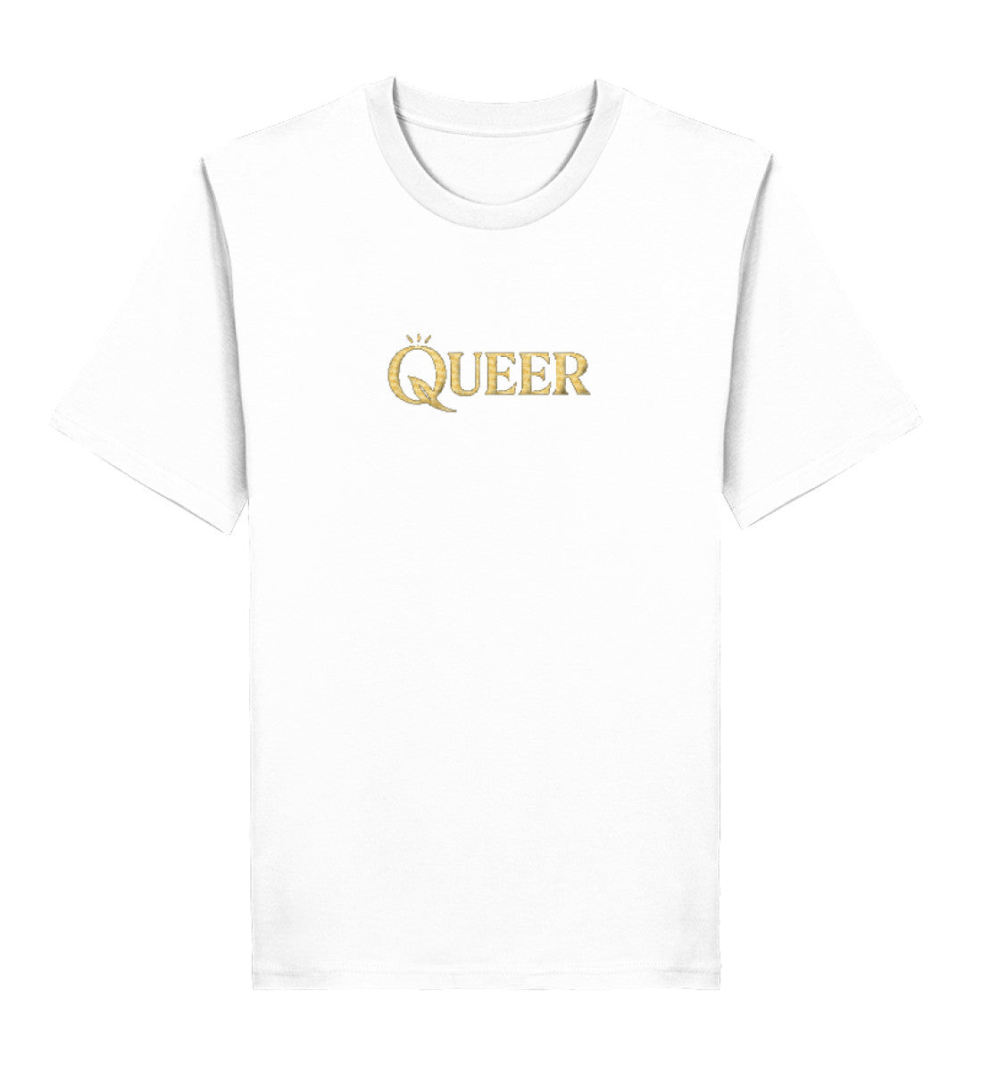 White Classic T-Shirt Embroidery – Queer - Vegayn