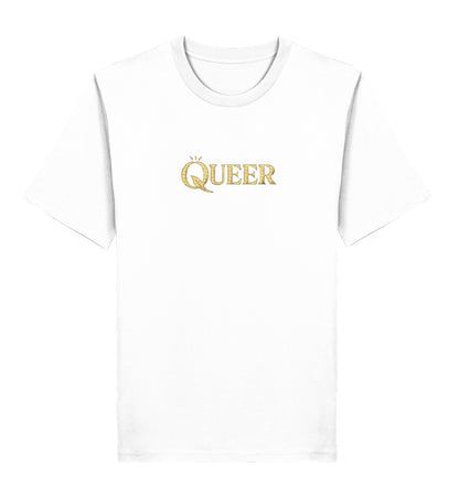 White Classic T-Shirt Embroidery – Queer - Vegayn