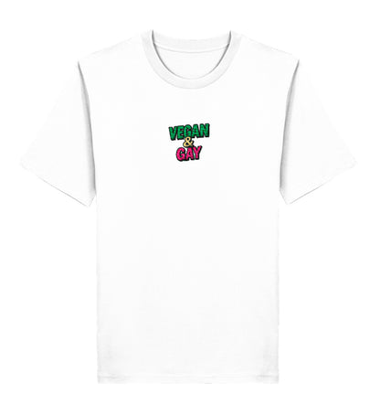 White Classic T-Shirt Embroidery – Vegan & Gay - Vegayn