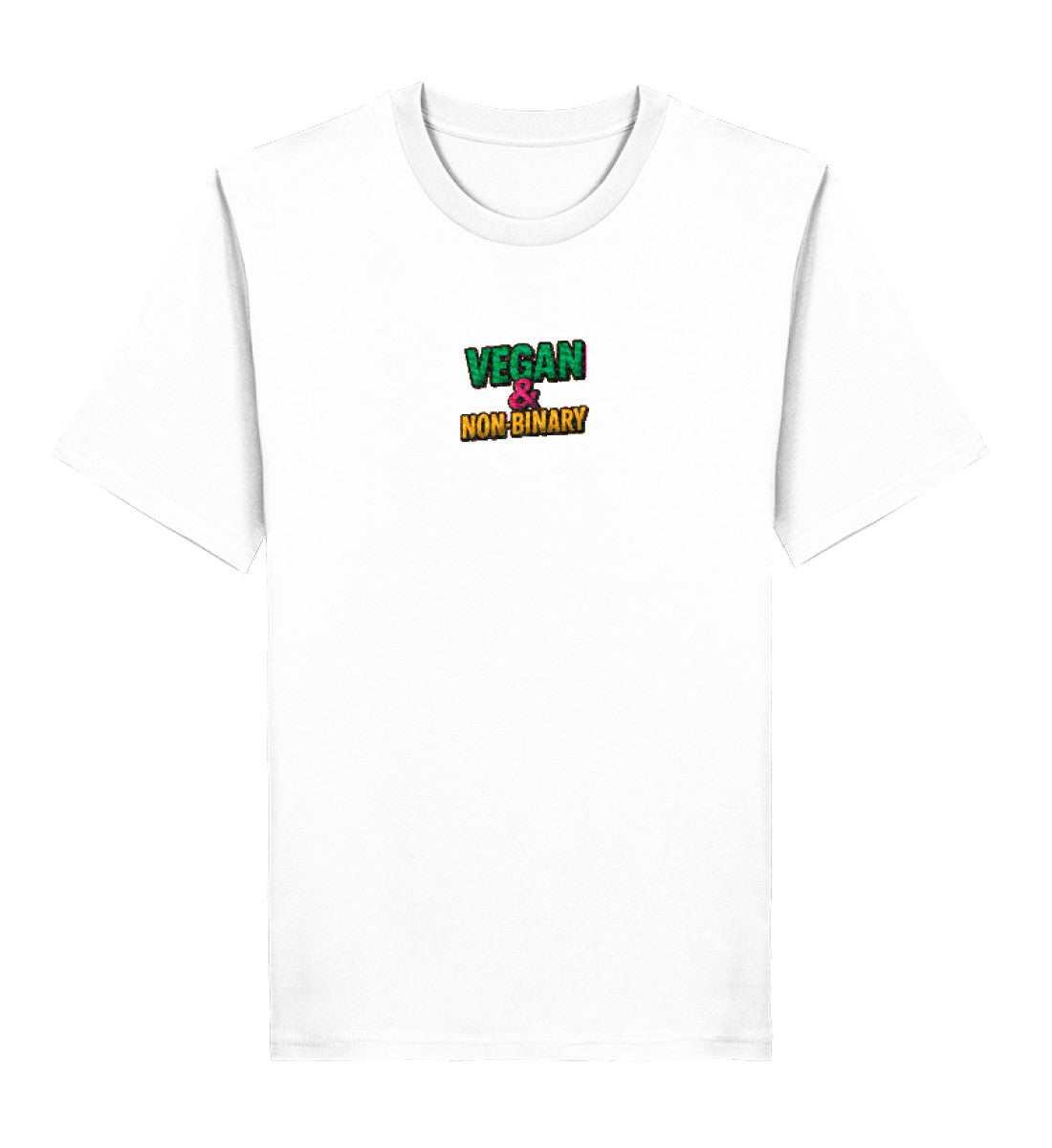 White Classic T-Shirt Embroidery – Vegan & Non-Binary - Vegayn