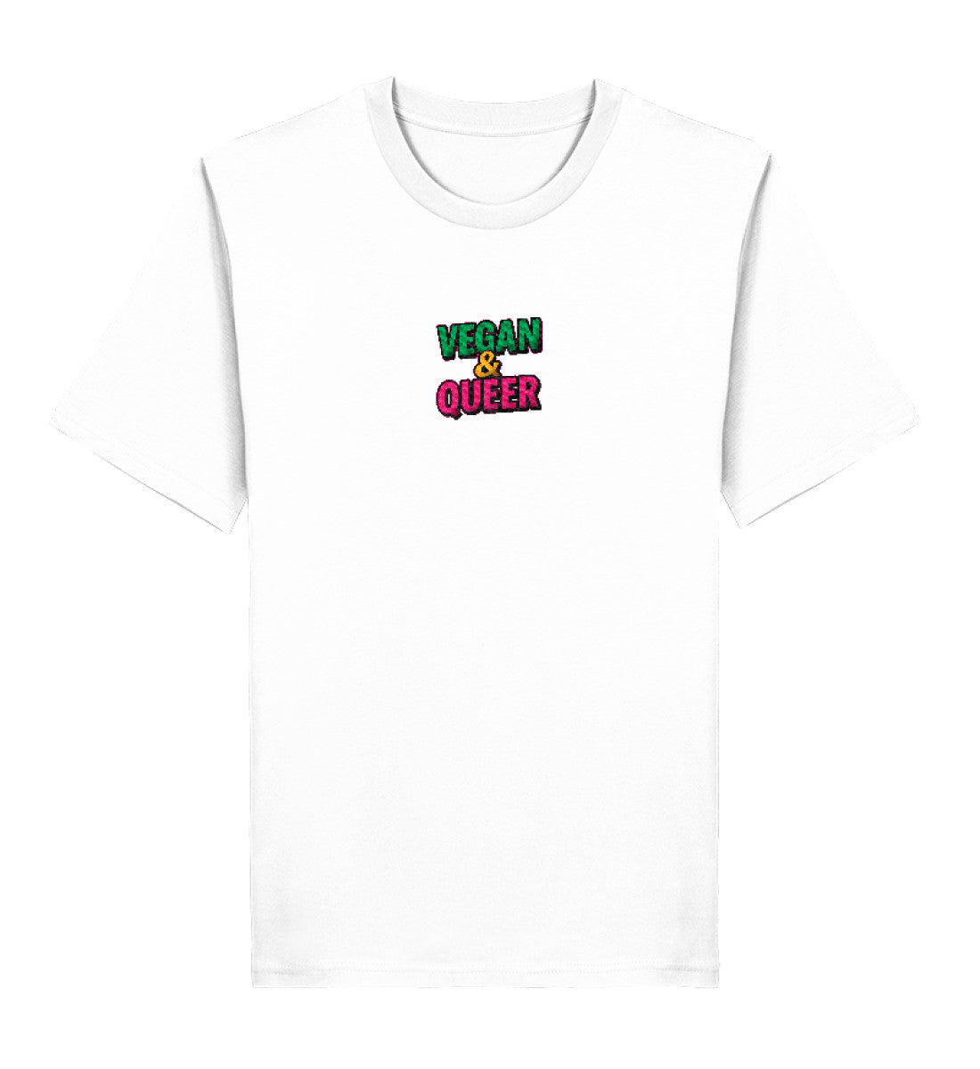 White Classic T-Shirt Embroidery – Vegan & Queer - Vegayn