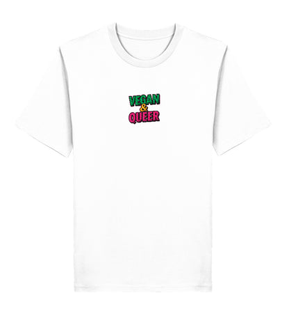 White Classic T-Shirt Embroidery – Vegan & Queer - Vegayn