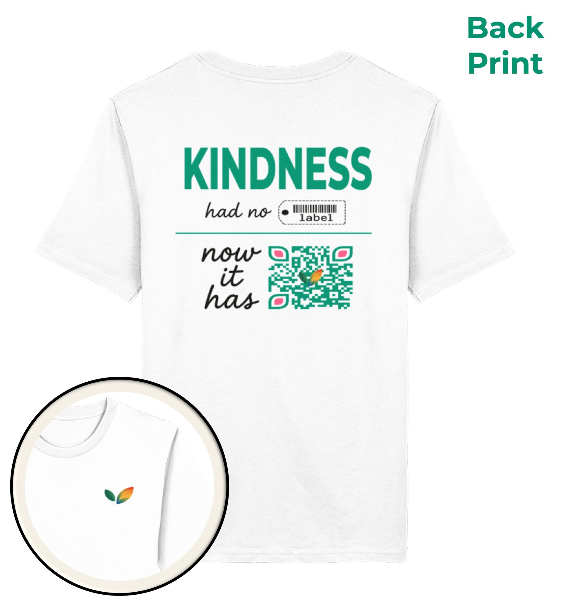 White Classic T-Shirt – Kindness had no label. Now it has - Vegayn
