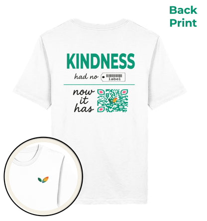 White Classic T-Shirt – Kindness had no label. Now it has - Vegayn