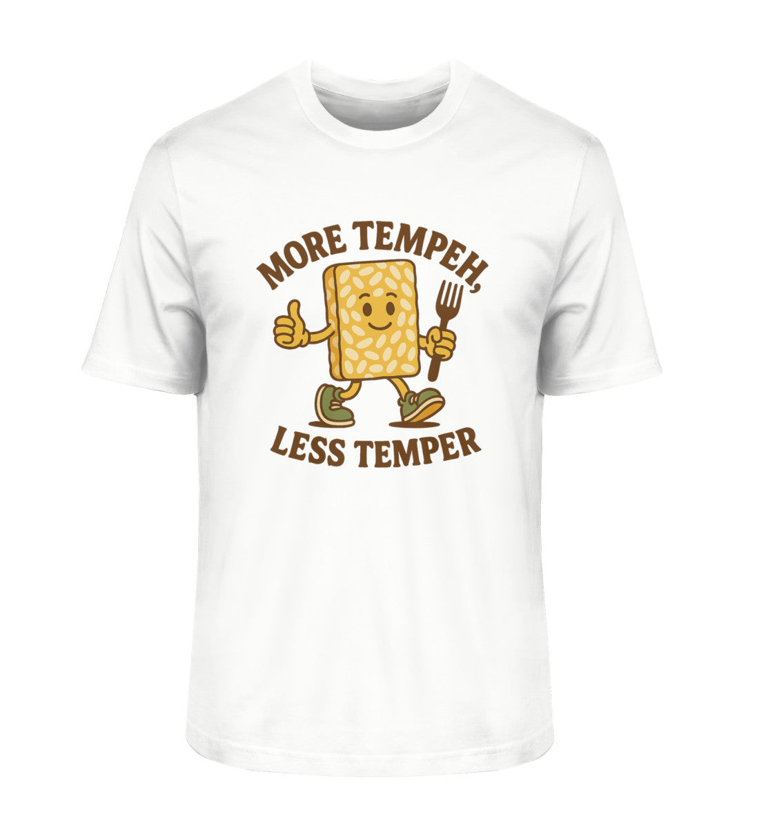 White Classic T-Shirt – More tempeh, less temper - Vegayn