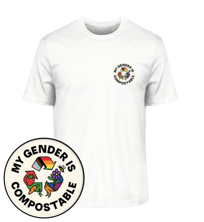 White Classic T-Shirt – My gender is compostable - Vegayn