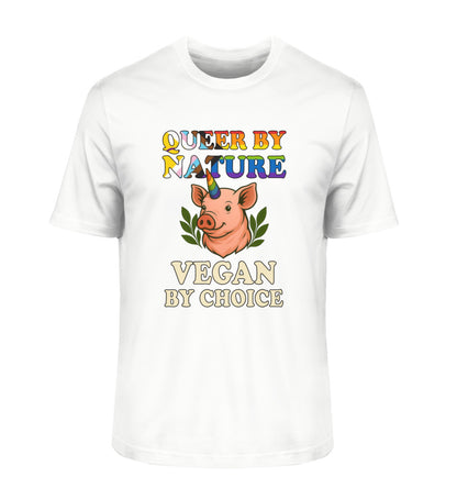 White Classic T-Shirt Pig Unicorn – Queer by nature, Vegan by choice - Vegayn