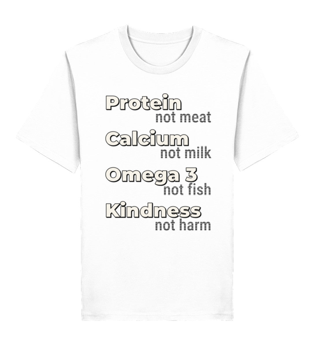 White Classic T-Shirt – Protein, not meat... - Vegayn