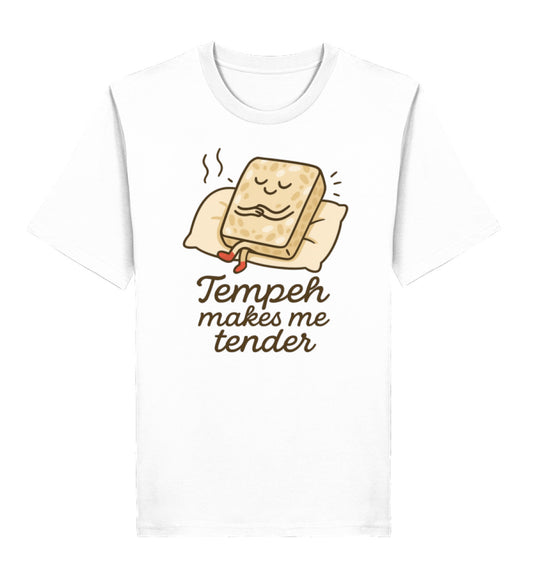 White Classic T-Shirt – Tempeh makes me tender - Vegayn